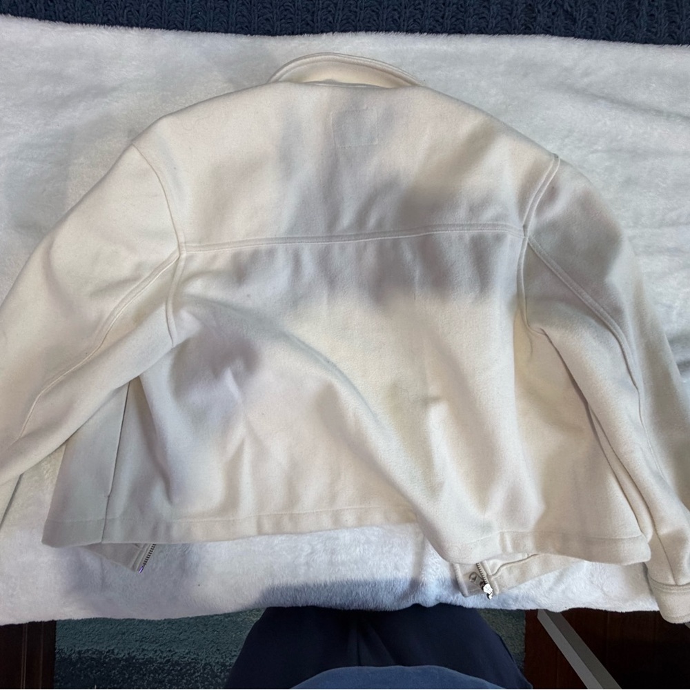 Old Navy Women's Off-White Leather Jacket
